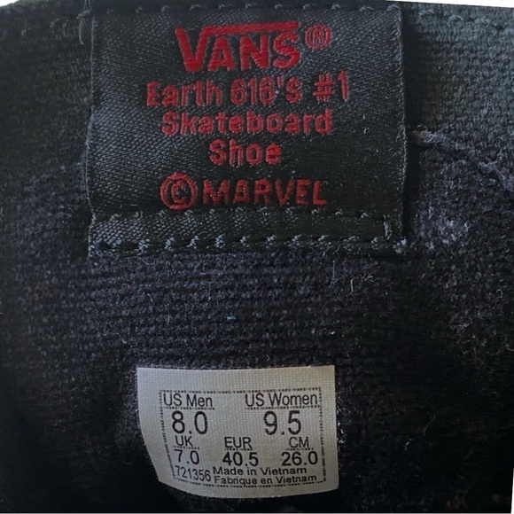 VANS MARVEL SUEDE BLACK PANTHER Edition BLACK Sneakers Size 8 Men 9.5 Wo… - Picture 5 of 17